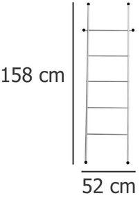 Wieszak łazienkowy w formie drabinki, stojak stalowy z 5 poziomami i 2 dodatkowymi zaczepami - 158 x 52 cm, WENKO