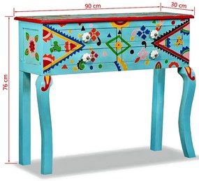 Niebieska drewniana konsola do salonu S9-K91