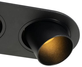 Set van 6 inbouwspots zwart GU10 35mm kantelbaar 2-lichts - Installa Nowoczesny Oswietlenie wewnetrzne