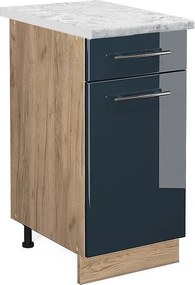 Szafka dolna do kuchni ciemnoniebieski wysoki połysk 40x60x82 fame-line