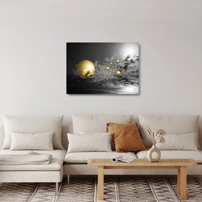 Obraz na szkle - kule w kolorze ochry (70x50 cm)