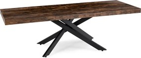Zestaw Stół Prostokątny Rozkładany HAMPTON 160-240 cm Dąb Rustykalny/Czarny i 4 Krzesła Tapicerowane BRESSO Czarne