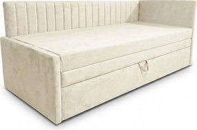 Łóżko dzienne wysuwane 2x90x200cm w tkaninie MANILA 1 kremowej