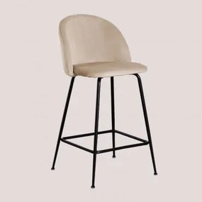 Wysoki Aksamitny Stołek Kana Design Negro & Pszenica Brązowa & ↑65 Cm - Sklum