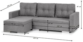 Narożnik kanapa z funkcją spania FOLLER Brązowy