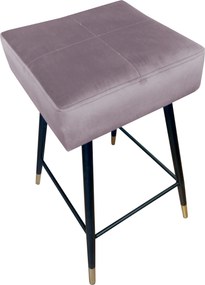 Hoker MAX krzesło barowe tkanina Welur podstawa metalowa : Kolor nogi - Czarno-złota stożek, Kolor tkaniny - VELVET - MG55, Typ siedziska - Siedzisko stałe