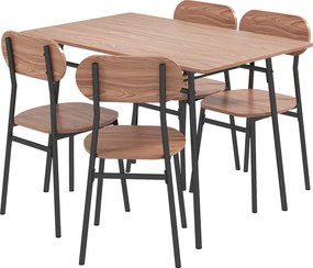 HOMCOM Zestaw stolik stołowy z krzesłami do jadalni, design przemysłowy, 110 cm x 70 cm x 75 cm, Brąz