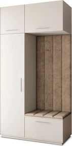 Masseno Garderoba REMA 120/240/60 cm Nowoczesna Szafa do Przedpokoju Kaszmir, MONOLITH 09 (Beżowy)