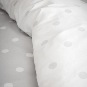 Biało-szara flanelowa pościel dwuosobowa 230x220 cm Polka Dot – Catherine Lansfield