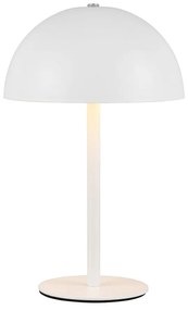 Lampa stołowa LED w matowym białym kolorze z metalowym kloszem (wysokość 21 cm) Munoz – Trio