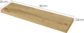 Minimalistyczna półka wisząca 80 cm dąb artisan E8-N26