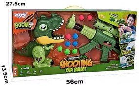 Woopie interaktywny pistolet na piankowe kulki + dinozaur wyrzutnia