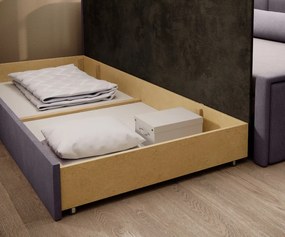 Sofa rozkładana z funkcją spania FULGEO fioletowa/różowa lewa ELTAP