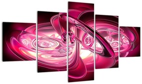 Obraz różowych fraktali (125x70 cm)