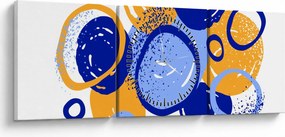 Obraz - Jasny motyw z kółkami (z zegarem) (90x30 cm)