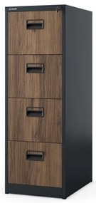 Szafa kartotekowa metalowa z 4 szufladami antracytowa/orzech, 460x1320x620 mm: SARA Eco Design