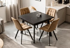 Stół ceramiczny rozkładany Hadson 90–150 cm czarny metal nowoczesny loftowy stół do jadalni
