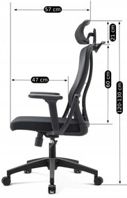 Fotel Biurowy Ergonomiczny Obrotowy JULIET Wentylowany Czarny Nowoczesny