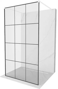 Mexen Kioto ścianka prysznicowa wolnostojąca 100 x 200 cm, czarna kratka 8 mm, biała - 800-100-002-20-77