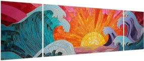 Obraz - Mozaika fal (170x50 cm)