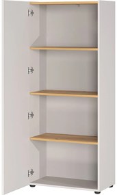 Kremowy regał w dekorze dębu 61x145x34 cm Adrano – Germania