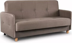 Sofa rozkładana Kareri z pojemnikiem na pościel i funkcją spania – welur, klasyczna