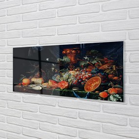 Szklany Panel Martwa Natura z Owocami