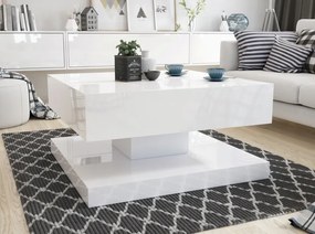 Kwadratowy stolik w wysokim połysku Gemin 80x80 biały