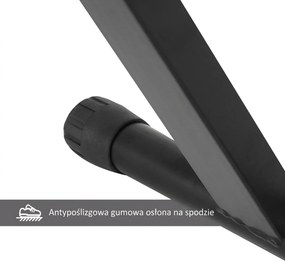 HOMCOM Stołek fortepianowy z regulacją wysokości Składany taboret do pianina Metal Sztuczna skóra Czarny 39 x 29 x 45–51 cm | Aosom PL