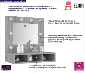 Toaletka z lustrem wisząca lub na biurko szary dąb sonoma - Arvola 4X