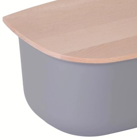 Chlebak z bukową deską do krojenia