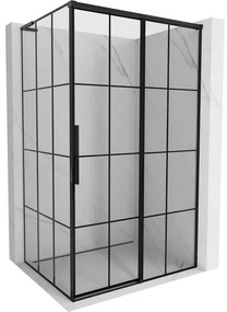 Mexen Rox L kabina prysznicowa rozsuwana prawa 110 x 70 cm, czarna kratka , czarna - 8C2L-110-070-70-77-P