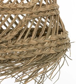 Lampa boho wisząca z plecionki ze słomy LAHYS, Ø 28 cm