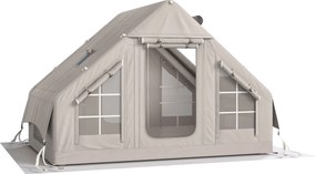 Outsunny Nadmuchiwany Namiot 5-8 Osób Szybki Montaż Wodoodporny 8000 mm Odporność na Wiatr z Pompką Ognioodporne Dachowe Okno | Aosom PL