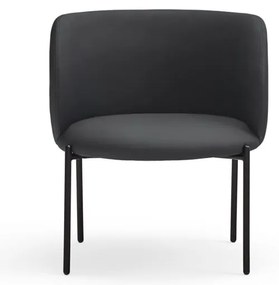 Czarny fotel z imitacji skóry Mogi – Teulat