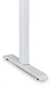 Stół z regulacją wysokości, 2 silniki, 745 - 1215 mm, ergonomiczny L/P, blat 1600 x 1200 mm, podstawa biała, dąb naturalny