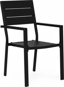 Krzesła ogrodowe Caprila - zestaw 2 szt. na taras i balkon, kolor czarny