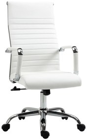 Vinsetto Fotel biurowy obrotowy regulacja wysokości skóra PU biały 54x62x114cm | Aosom PL