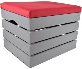 Pufa kufer skrzynia drewniana sosnowa siedzisko 50cm malowana szara