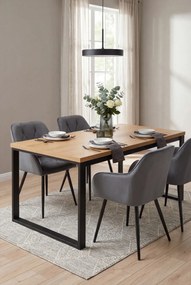 Zestaw 6 grafitowych krzeseł pikowanych P0-E57