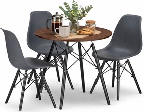 Skandynawski Komplet Stół 80 Cm Jesion I 3 Krzesła S1-M81