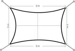 Żagiel cieniujący na taras i ogród 194G - 3x3 m, szary
