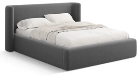 Szare tapicerowane łóżko dwuosobowe ze schowkiem ze stelażem 180x200 cm Jason – Windsor & Co Sofas