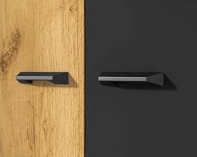 Szafa młodzieżowa COLIN 02 2D dąb złoty craft/czarna ML MEBLE