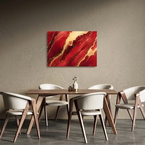 Obraz na szkle - Czerwono-złoty marmur (70x50 cm)