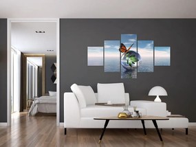Obraz motyla na szklanej kuli (125x70 cm)
