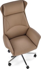 Fotel do gabinetu z ekoskóry Ederson Halmar w kolorze cappuccino