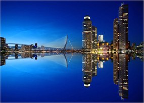 Obraz na szkle - Rotterdam nocą (70x50 cm)