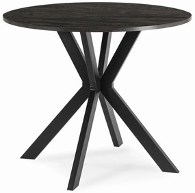 Stół Okrągły LAUREN 80 cm Czarny Loft Nowoczesny