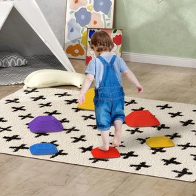 AIYAPLAY Kamienie do Balansowania dla Dzieci, 6 Sztuk, Antypoślizgowe, Na Przeszkody, Do Rozwoju Motorycznego, Plastikowe, Kolorowe